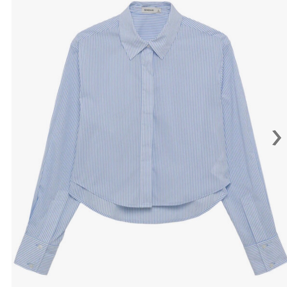 Jonathan Simkhai Blue Striped Button Down Shirt